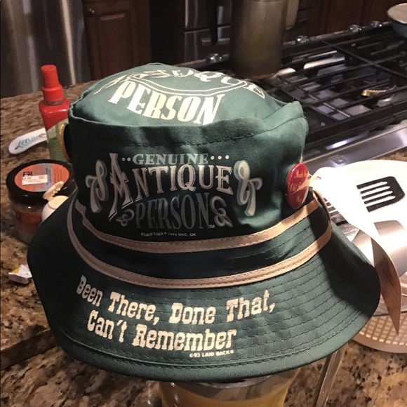laid back Other - 1993 Bucket hat Genuine Antique Person Cap Size Medium With 5 Pinbacks New.